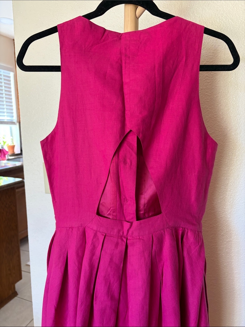 Gorgeous Vintage Kay Unger Fuchsia Sleeveless Linen Dress - Picture 3 of 8